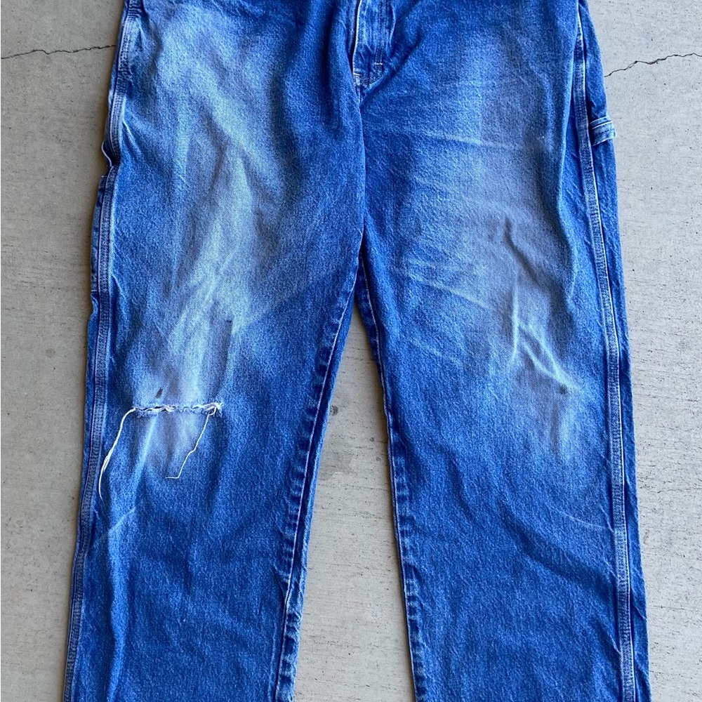 Dickies Relaxed Fit Distressed Blue Jeans